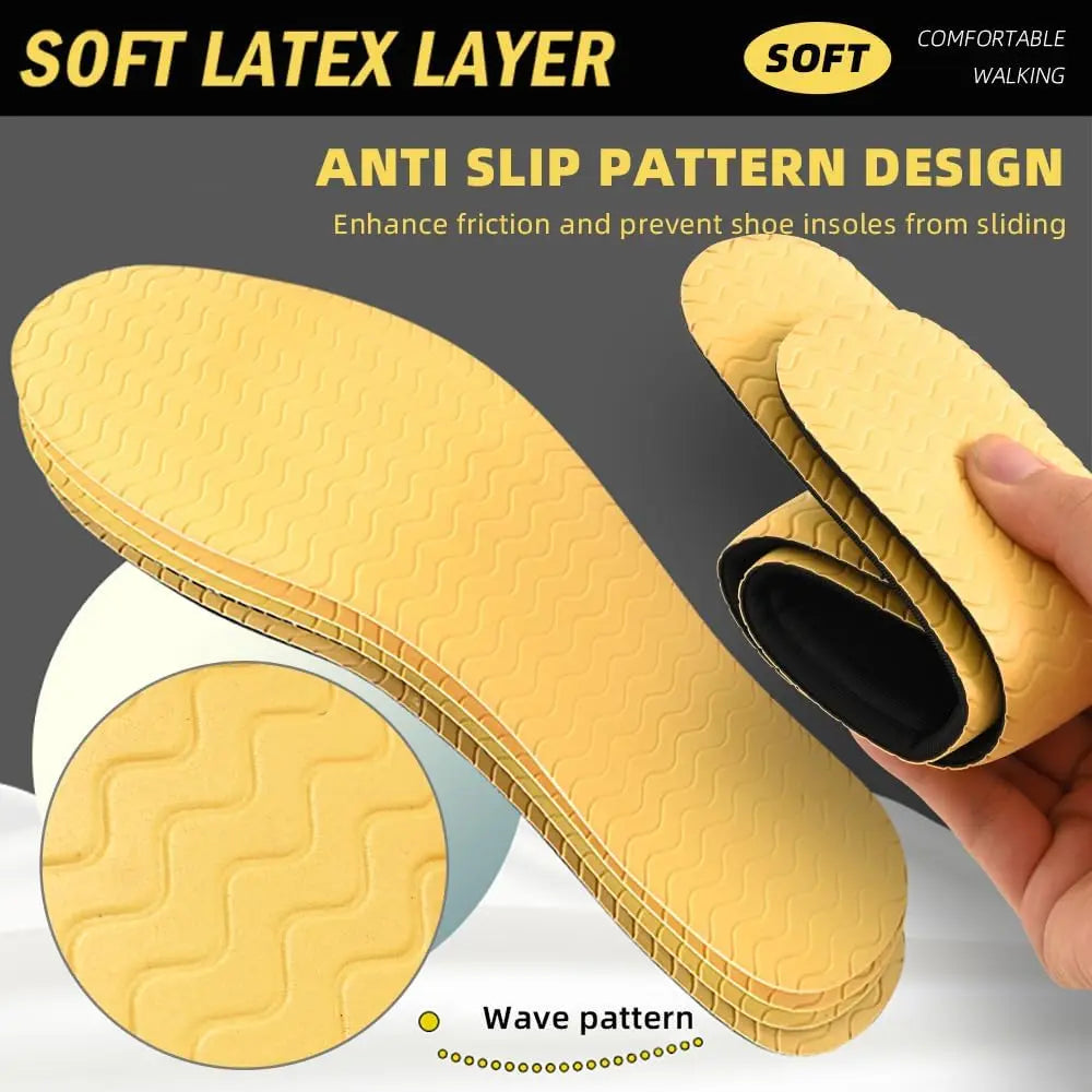 3 Pairs 3D Sponge Shoe Insoles for Men and Women, Replacement Insoles for Work Boots Running Shoes, Cushion Shock Absorbing for Foot Pain Relief, Comfort Breathable Inner Soles