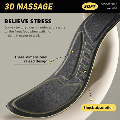 3 Pairs 3D Sponge Shoe Insoles for Men and Women, Replacement Insoles for Work Boots Running Shoes, Cushion Shock Absorbing for Foot Pain Relief, Comfort Breathable Inner Soles