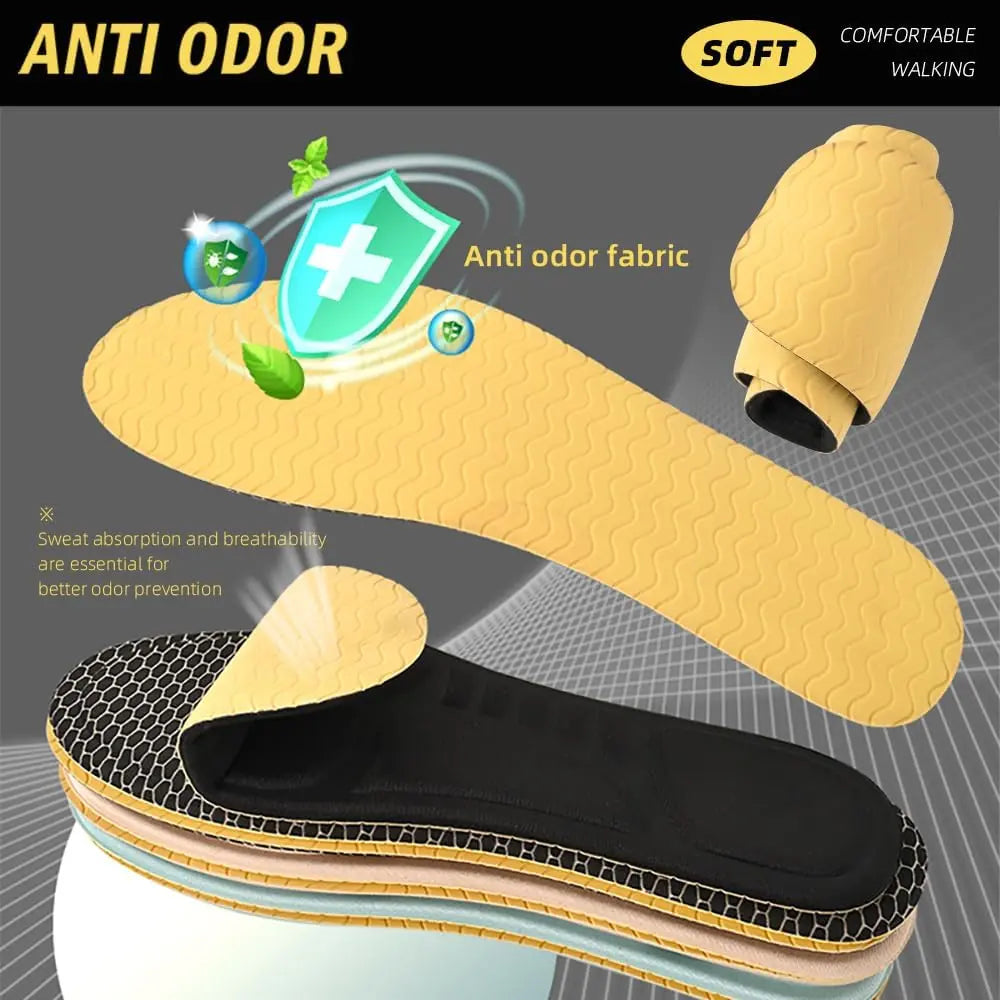 3 Pairs 3D Sponge Shoe Insoles for Men and Women, Replacement Insoles for Work Boots Running Shoes, Cushion Shock Absorbing for Foot Pain Relief, Comfort Breathable Inner Soles