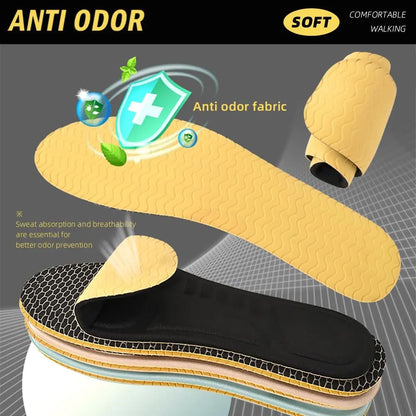 3 Pairs 3D Sponge Shoe Insoles for Men and Women, Replacement Insoles for Work Boots Running Shoes, Cushion Shock Absorbing for Foot Pain Relief, Comfort Breathable Inner Soles