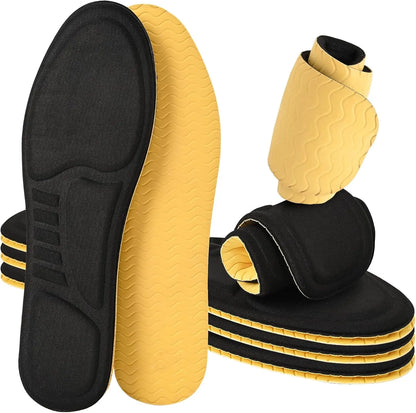 3 Pairs 3D Sponge Shoe Insoles for Men and Women, Replacement Insoles for Work Boots Running Shoes, Cushion Shock Absorbing for Foot Pain Relief, Comfort Breathable Inner Soles
