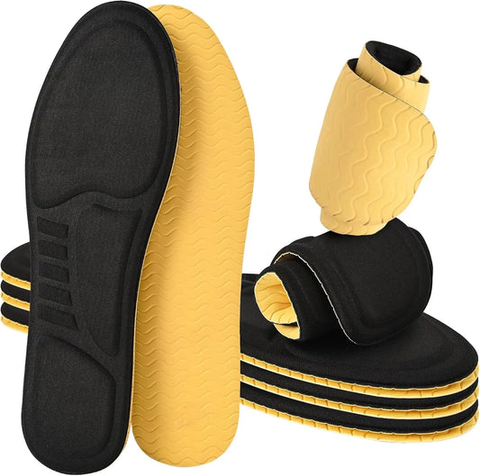 3 Pairs 3D Sponge Shoe Insoles for Men and Women, Replacement Insoles for Work Boots Running Shoes, Cushion Shock Absorbing for Foot Pain Relief, Comfort Breathable Inner Soles