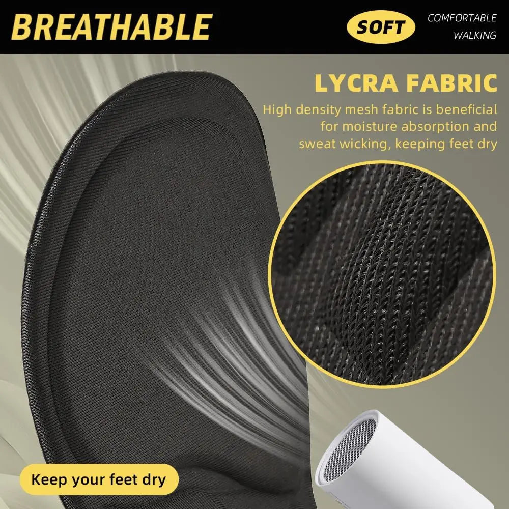 3 Pairs 3D Sponge Shoe Insoles for Men and Women, Replacement Insoles for Work Boots Running Shoes, Cushion Shock Absorbing for Foot Pain Relief, Comfort Breathable Inner Soles